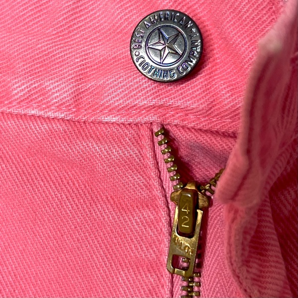 ⭐️ Best American Clothing 90s Pink Salmon High Waist Colorful Denim Shorts JRS 1 - Picture 4 of 8